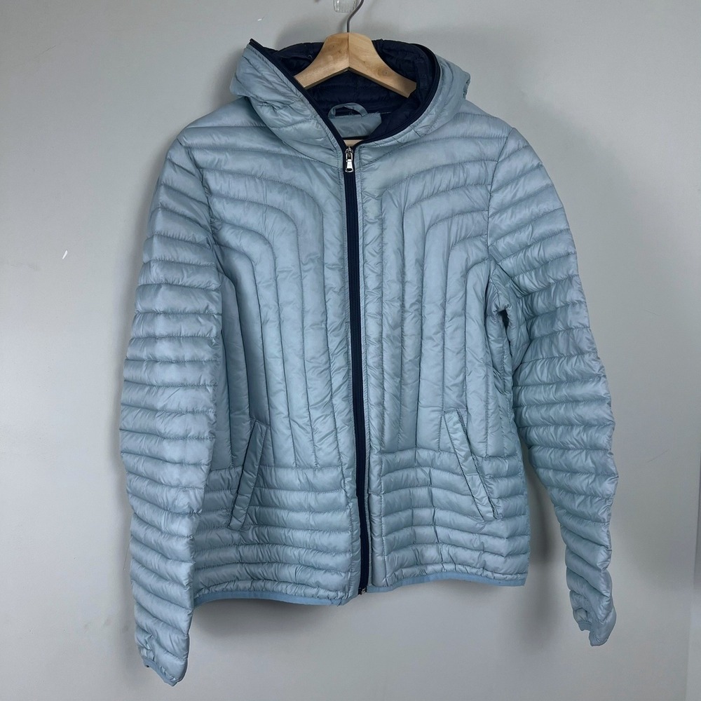 Halifax Traders Womens L Hooded Down Puffer Jacket Packable Gorpcore Travel